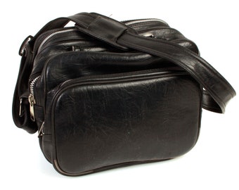 Camera Case 1970s Black w/ Shoulder Strap