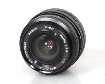 Vivitar 28 mm 2.8 レンズ（Canon FDマウント用、フロント＆リア