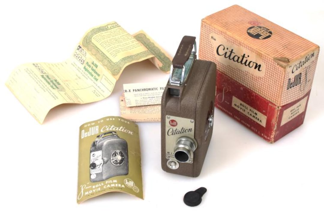 古い　カメラ Vintage Citation Dejur 8mm Movie Camera in Original Box - Etsy Israel