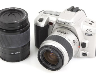 MINOLTA フィルムカメラ、望遠レンズ付き ミノルタの広角・望遠レンズ付きフィルムカメラ - Etsy 日本