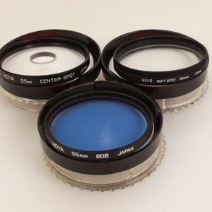 Hoya 55 mm Filter Set - Diffuser Spot, Center Spot, & Blau