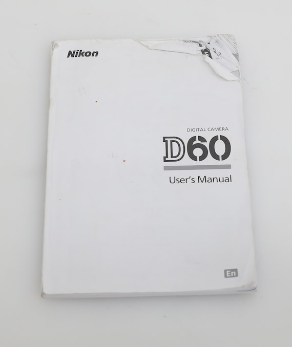Nikon D60 デジタル一眼レフ レンズキット　ニコン 説明書ガイド付き Nikon D60 取扱説明書（英語） - Etsy 日本