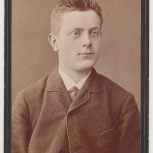 Young Man w/ Static Charged Hair in an Itchy Coat. CDV. Landsberg, Germany.
