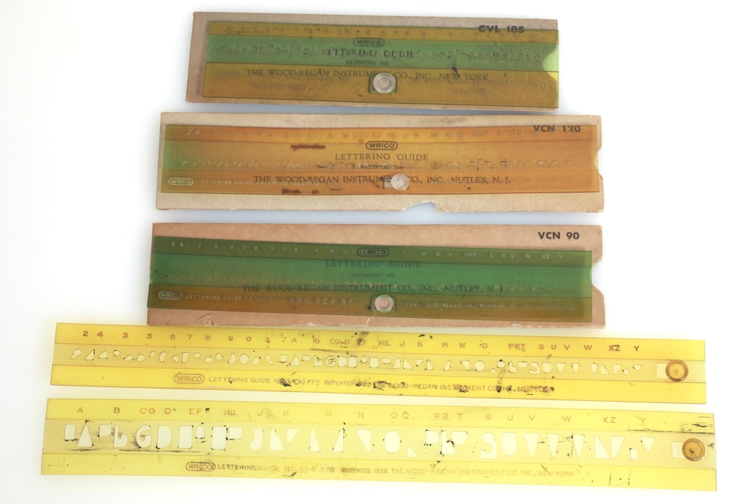 5 Drafting Lettering Guides Stencils, Rapidesign, Wrico Vintage - Etsy
