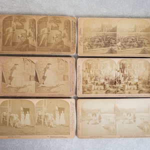 Cartes Stereoview - Lot of 6 - Diverses images - Faded