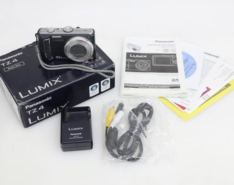 Panasonic Lumix DMC-TZ4 Black Digital Camera with Original Box and Accessories