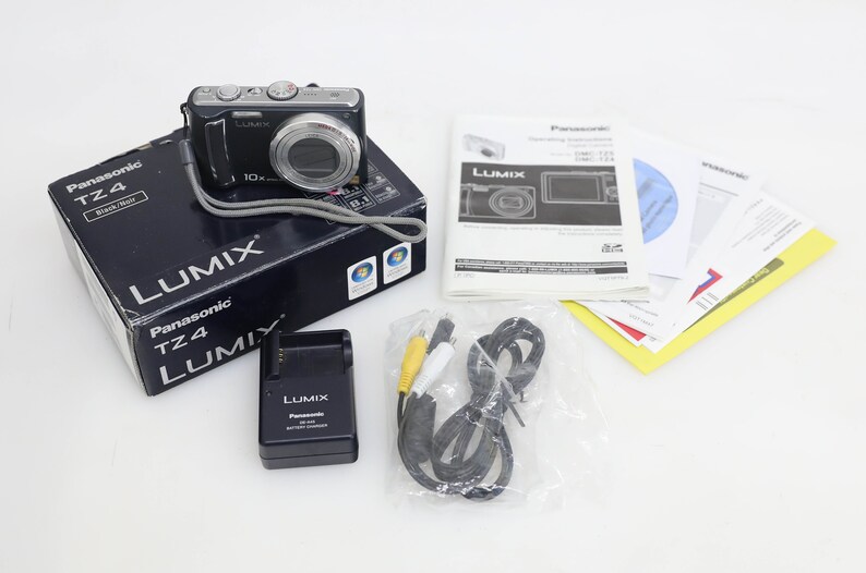 Panasonic Lumix DMC-TZ4 Black Digital Camera with Original Box and Accessories image 1