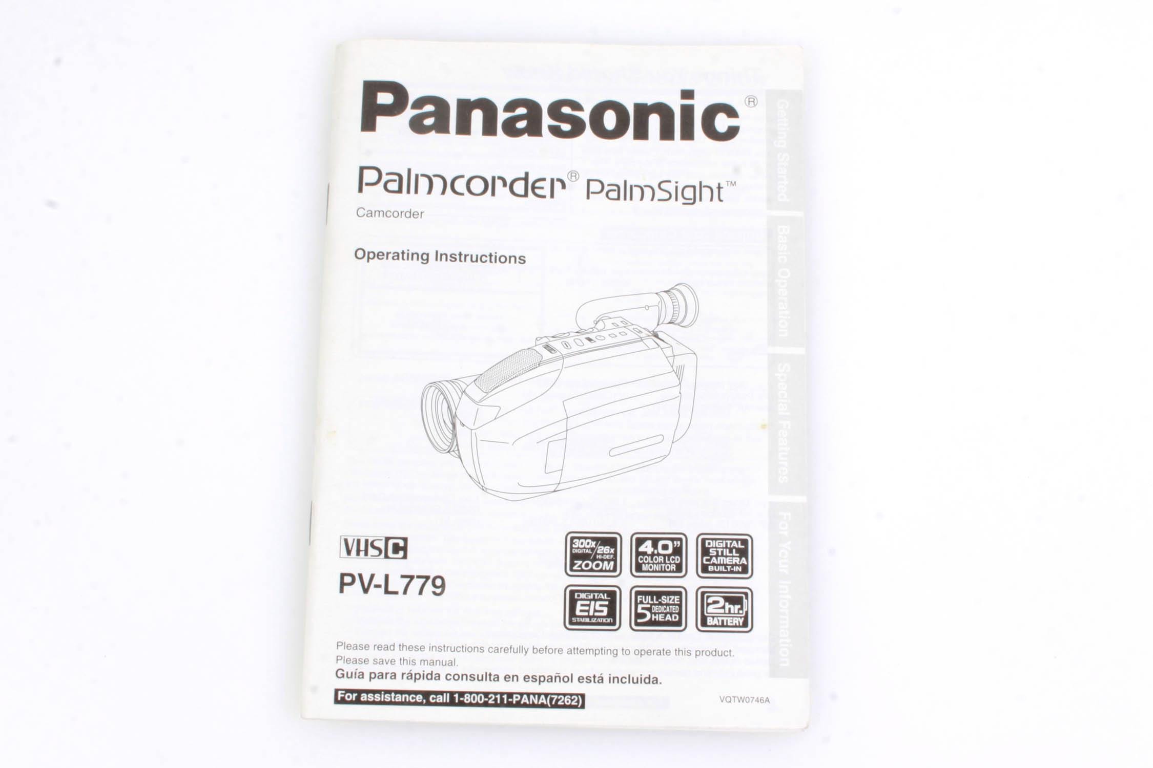 Panasonic PV-53 Palmcorder 本体と付属品 Panasonic PV-53 Palmcorder 本体と付属品