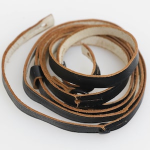 Vintage 1960s Leather Camera Strap Black/White/Brown