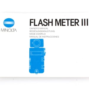 Minolta Flash Meter III Manual