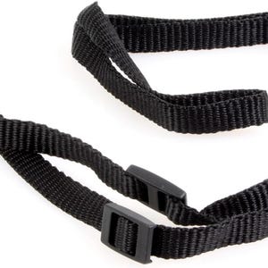 May include: Black camera strap with adjustable length and two plastic buckles.