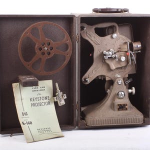 Art Deco Cine/Movie Projector w/Reel, Manual & Oil Can, Display Only, No Lens