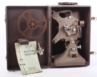 Art Deco Cine/Movie Projector w/Reel, Manual & Oil Can, Display Only, No Lens