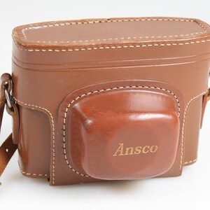 Estuche para cámara Ansco Super Memar Vintage de 35 mm, circa 1956, de cuero.