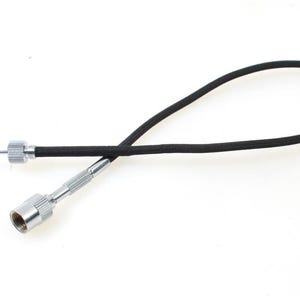 May include: A black flexible cable with a silver metal tip on one end and a silver metal knob on the other end.