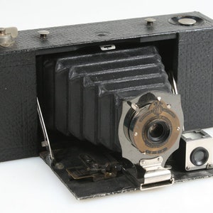 Eastman Kodak No 2 A Appareil photo Brownie de poche pliable avec soufflet noir 1909