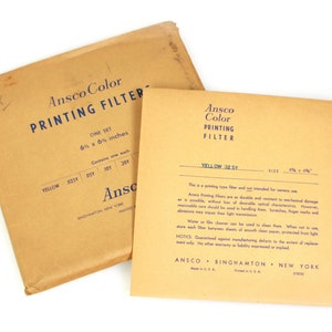 Vintage Ansco Color Printing Filters Yellow Set of 7