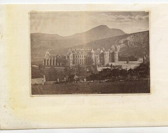 Stampa all'albume d'epoca 3,5x5 Castello di Edimburgo - Sacro Palazzo degli Scozzesi, foto originale, arte murale