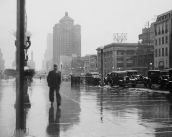 8x10 Nachdruck einer Fotografie aus der Depression in Chicago -MichiganBoulevard