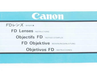 Canon FD Lenses Instructional Booklet