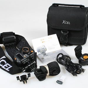 Xcel アクションカメラ HD 1080p ヘッドストラップ、マウント、リモコン、マニュアル、ケース、コード付属