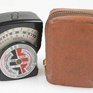 Steampunk Art Deco Bakelite Measuring Device Part With Vintage Leather Case