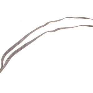 May include: A grey lanyard with a black hook clasp. The lanyard is made of a flat, woven material and is designed to be worn around the neck. It is a simple, functional accessory.