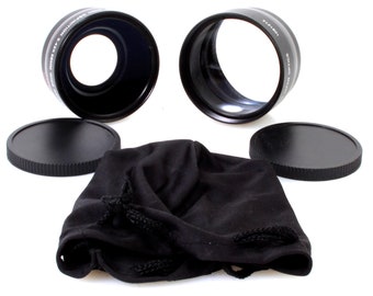 Juego de 2 lentes gran angular (macro) y teleobjetivo de 58 mm