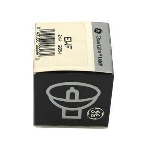May include: A white box with black text that reads "Quartzline® LAMP" and "EMF 200W 24V". The box has a barcode and a black and white image of a light bulb.