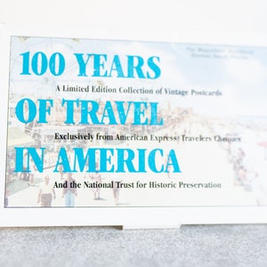 Souvenir map - 100 jaar reizen in Amerika - 9 Vintage Ansichtkaarten