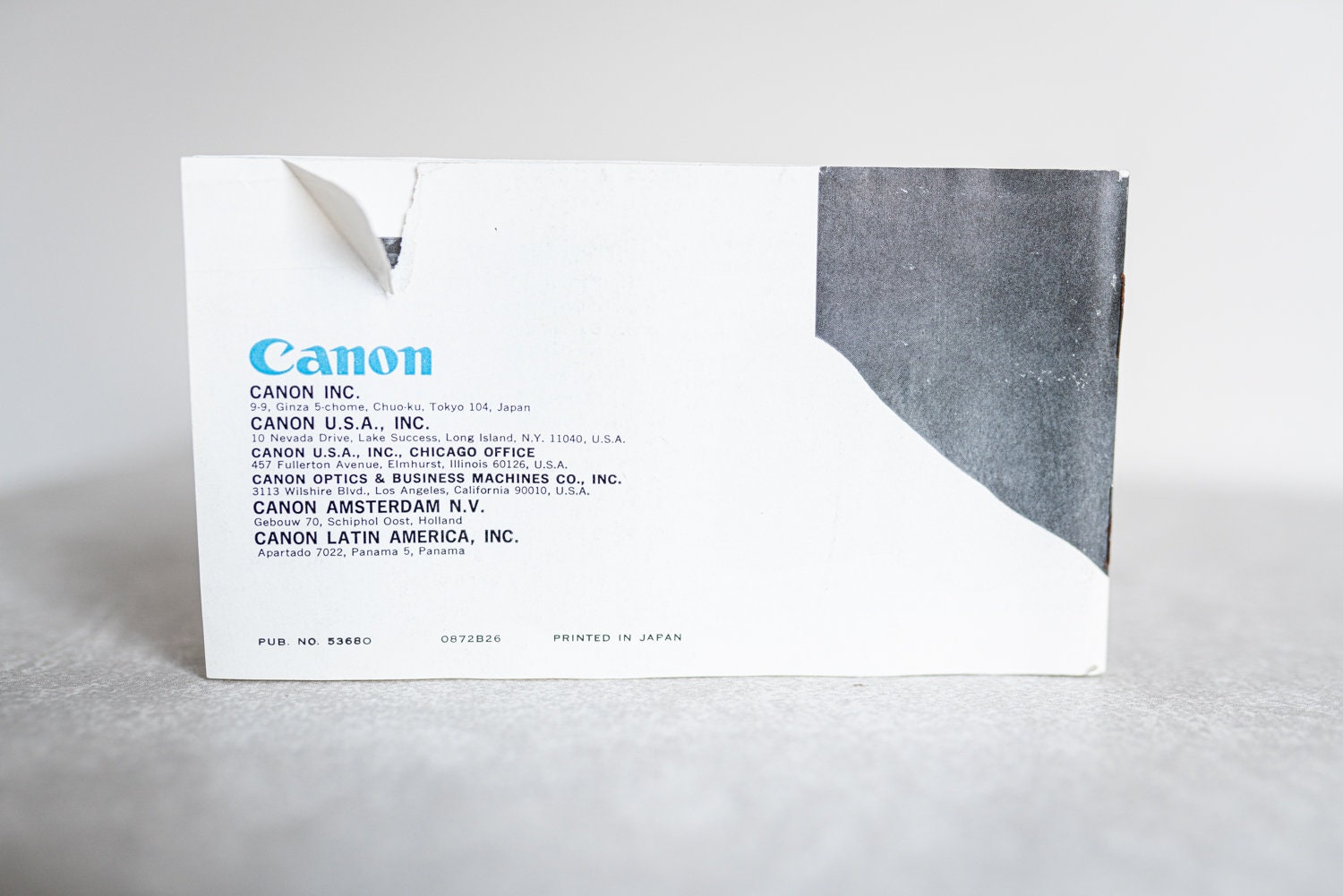 Notice D’utilisation Canon Pour Objectifs FD – Manuel D’origine Occasion