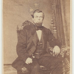 Strapping Man w/ Well Kept Hair and Smoldering Gaze. CDV. Philadelphia, PA, USA.