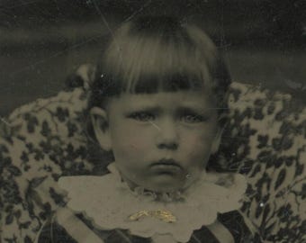 Chica linda, ferrotipo de placa de 1/4