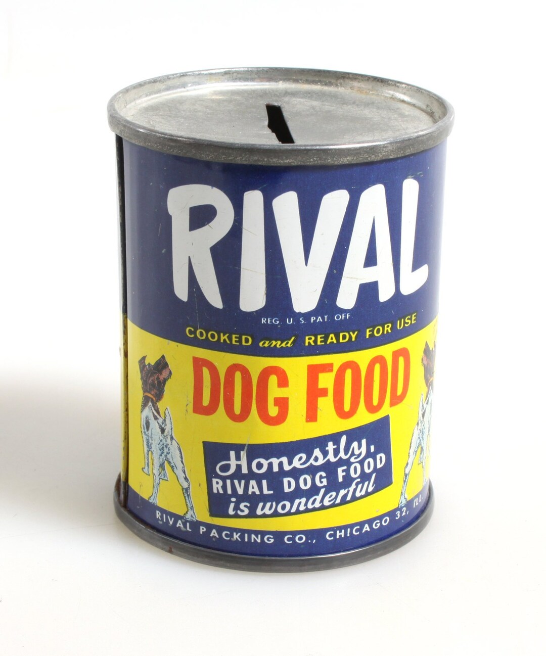 Vintage Rival Dog Food Metal Bank Can//savings Bank//piggy Bank Etsy