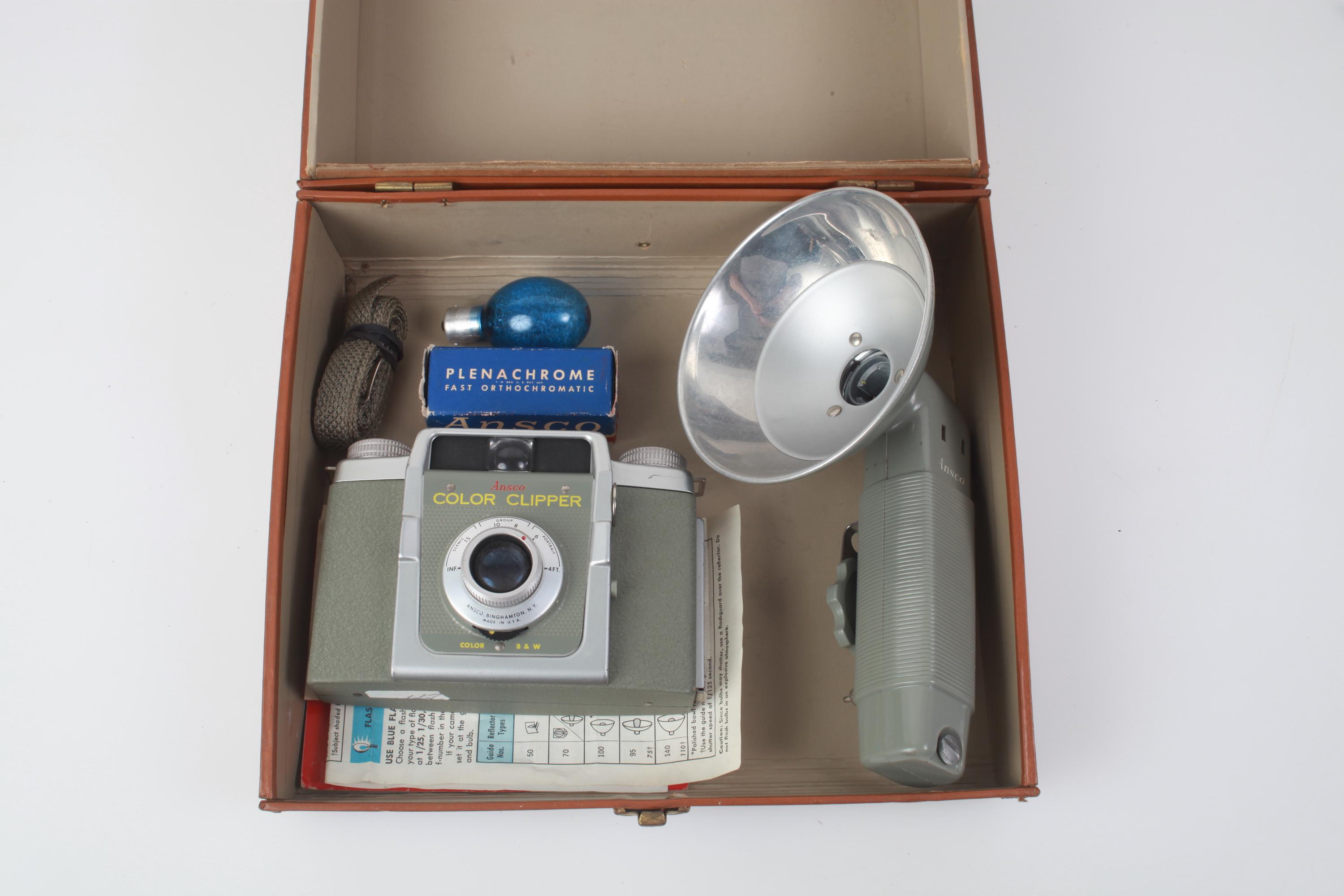 Ansco Color Clipper Vintage Medium Format Camera With Flash and