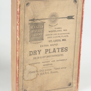 Photographic Dry Plate Box 5x8 M.A. Seeds, Empty Box
