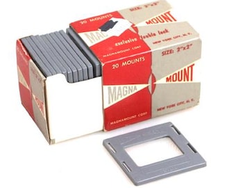 35mm Slide Mounts Box Of 20, Plastic With Glass