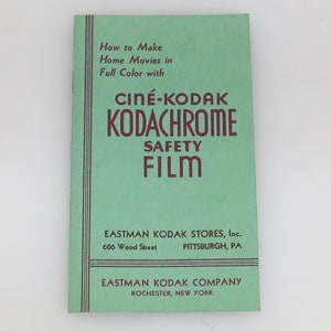 Vintage Cine-Kodak Kodachrome Safety Film Guide and Manual