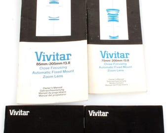 Vivitar Vintage Lens Instruction Manuals Lot of 4