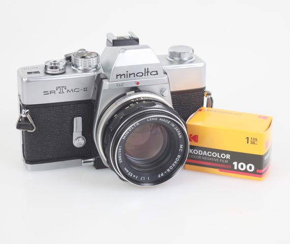 Minolta SRT MC-II 35mm Film Camera W/55mm F/1.7 Lens and Kodacolor