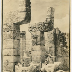 Chichen-itza Ruins 2/8x10 B&W W/ Vintage Letter 1930-50