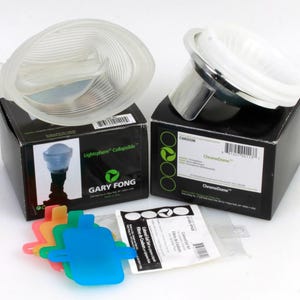 Flash Diffusor Set Gary Fong (3) Lightsphere Collapsible Chrome Dome Farbgele