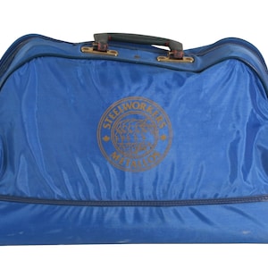 Vintage Stahlarbeiter Metallos Blau Nylon Duffel Tasche