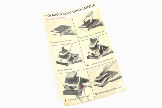 Polaroid SX-70 Instructional Manual - Etsy