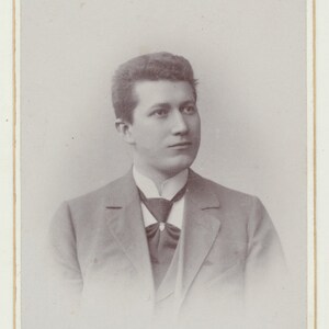 Soft Young Man Wearing an Over-Sized Tie and Three Piece Suit. CDV.