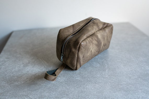 Vintage Tan Accessory Bag - Small - Wrist Strap - image 1