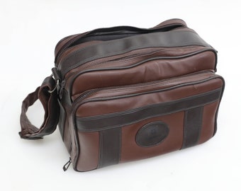 Vintage 1970s Diamond Camera Bag - Brown