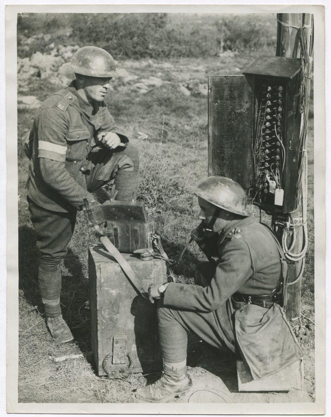 Vintage WWI British Troops Wire Communications 8x10 Photo Print ...