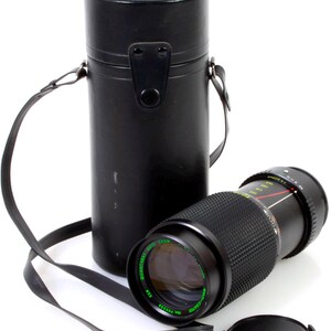 Konica Telephoto Lens w/ Caps & Case