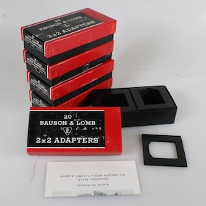 Adaptadores Bausch & Lomb 2X2 para portaobjetos de cartón de 35 mm (5 cajas de 20 unidades, 100 unidades)